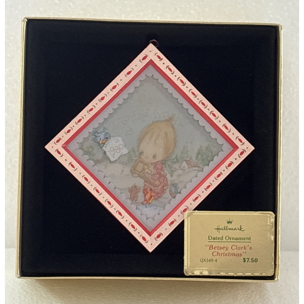 Hallmark 1980‎ Betsey Clark Joy To The World 3D Shadow Box Christmas Ornament